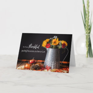 Fall Flowers Thanksgiving Daughter & Husband Card