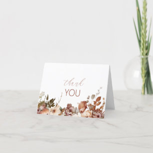 Fall Flowers Watercolor Baby Shower Thank You Card