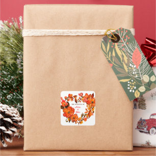 Fall Flowers Wedding Envelope Seals