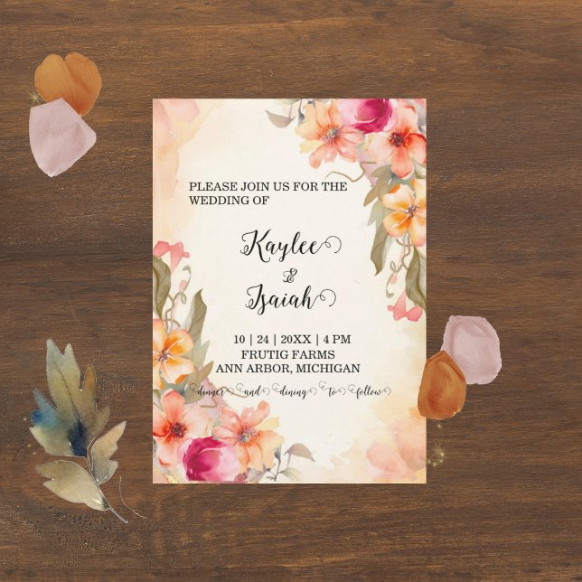 Fall Flowers Wedding Invite (Creator Uploaded)