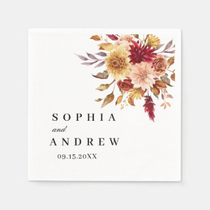 Fall Flowers Wedding Napkins