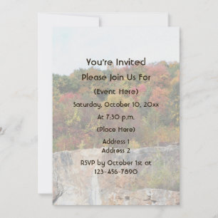 Fall Foliage Along Rock Cliff Nature  Invitation