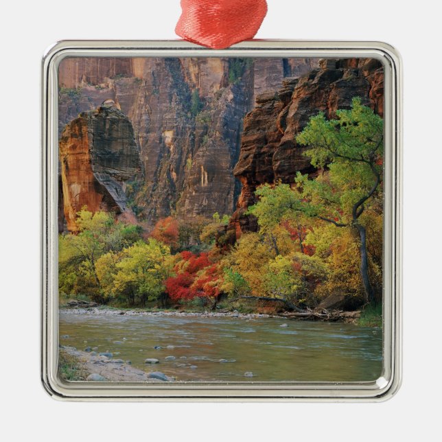 Fall foliage along Virgin River near gateway to Metal Tree Decoration (Front)