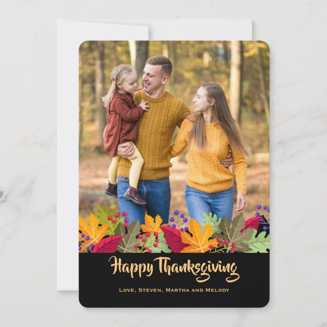 Fall Foliage and Berries Photo Card (Front)