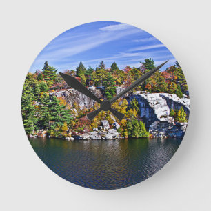 Fall Foliage around Lake Minnewaska Round Clock