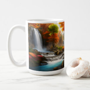 Fall foliage at the waterfall coffee mug