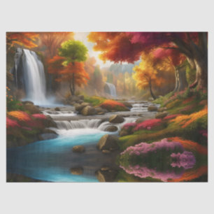 Fall foliage at the waterfall tissue paper