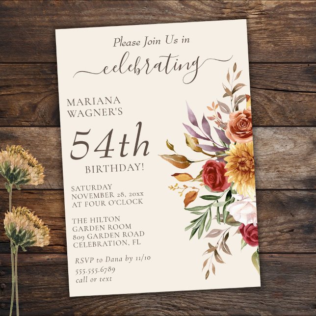 Fall Foliage Autumn Colours Ivory Birthday Invitation (Creator Uploaded)