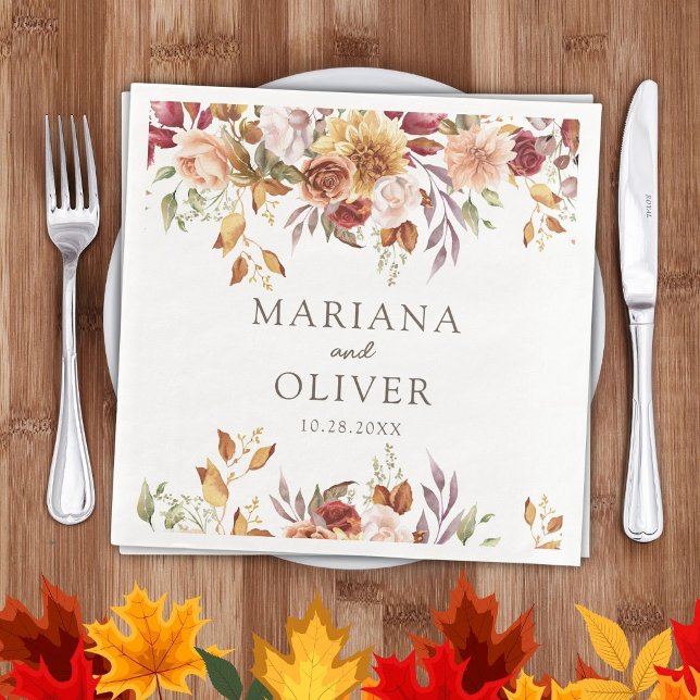 Fall Foliage Autumn Colours Wedding Napkin (Creator Uploaded)