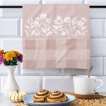 Fall Foliage Autumn Flowers & Foliage Pink Plaid Tea Towel<br><div class="desc">Fall in love with the perfect combination of beautiful fall foliage, autumn flowers, and cosy plaid with our fall-style cosy chic home decor tea towel. Personalise with your own unique monogram and transform your space into a cosy sanctuary for unforgettable Thanksgiving gatherings and fall home decorating. Illustrations are hand-drawn original...</div>