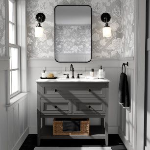 Fall Foliage Autumn Flowers & Pumpkins Grey Plaid  Wallpaper