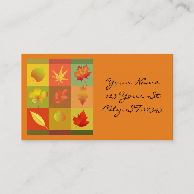 Fall Foliage Autumn Leaves Thunder_Cove Business Card (Front)