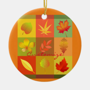 Fall Foliage Autumn Leaves Thunder_Cove Ceramic Ornament