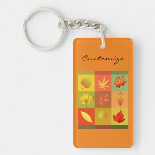 Fall Foliage Autumn Leaves Thunder_Cove Key Ring (Front)