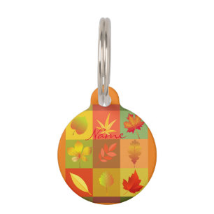 Fall Foliage Autumn Leaves Thunder_Cove Pet Tag