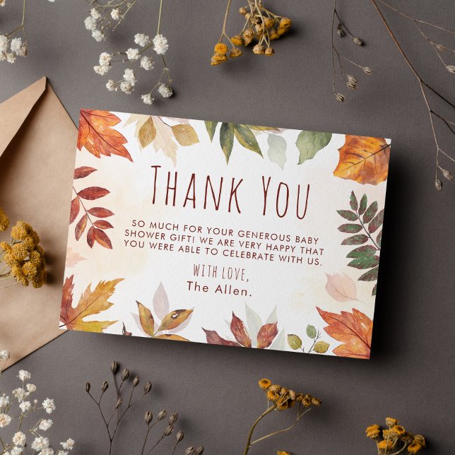Fall Foliage Autumn Thank You Baby Shower (Creator Uploaded)