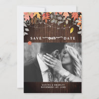 Fall Foliage Autumn Wedding Wood Lights Photo