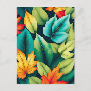 Fall Foliage Colourful Leaves Postcard