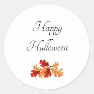 Fall Foliage Elegant Happy Halloween  Classic Round Sticker