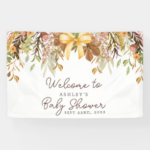 Fall Foliage Floral Baby Shower Welcome Banner