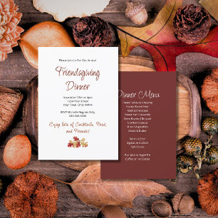 Fall Foliage Friendsgiving Dinner Thanksgiving Invitation