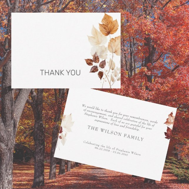 Fall Foliage Funeral Bereavement Thank You (Creator Uploaded)