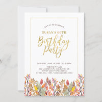 Fall Foliage & Gold Adult 60th Birthday Party