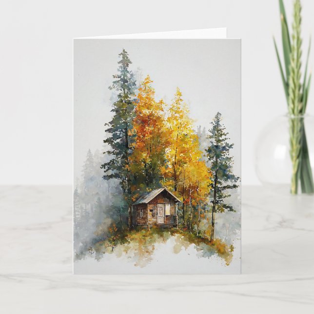 Fall Foliage In Watercolors Card (Front)