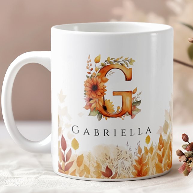 Fall Foliage Monogram Letter G  Coffee Mug (Creator Uploaded)
