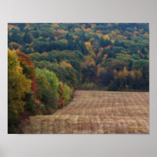 Fall Foliage Mowed Field Orton Effect Poster