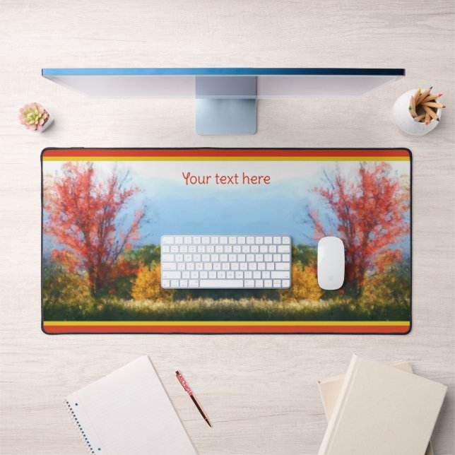 Fall Foliage Nature Photo Painting Personalised Desk Mat (Office 1)
