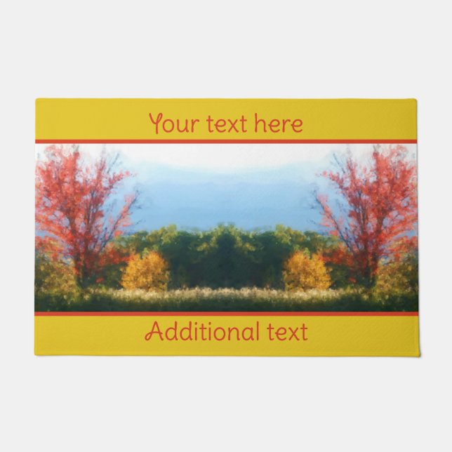 Fall Foliage Nature Photo Painting Personalised Doormat (Front)