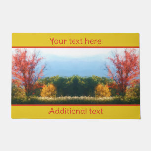 Fall Foliage Nature Photo Painting Personalized Doormat