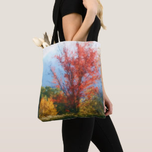 Fall Foliage Nature Photo Painting Tote Bag