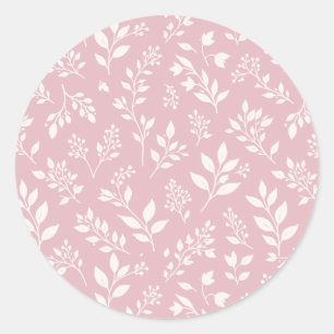 Fall Foliage Neutral - Muted Rose Classic Round Sticker