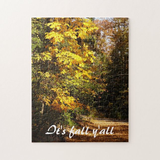 Fall Foliage on country road Jigsaw Puzzle (Vertical)