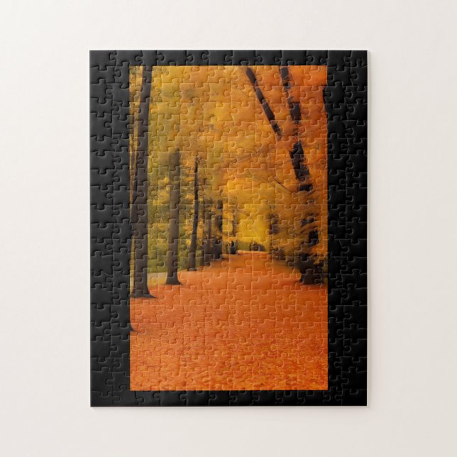 Fall foliage orange golden leaves jigsaw puzzle (Vertical)
