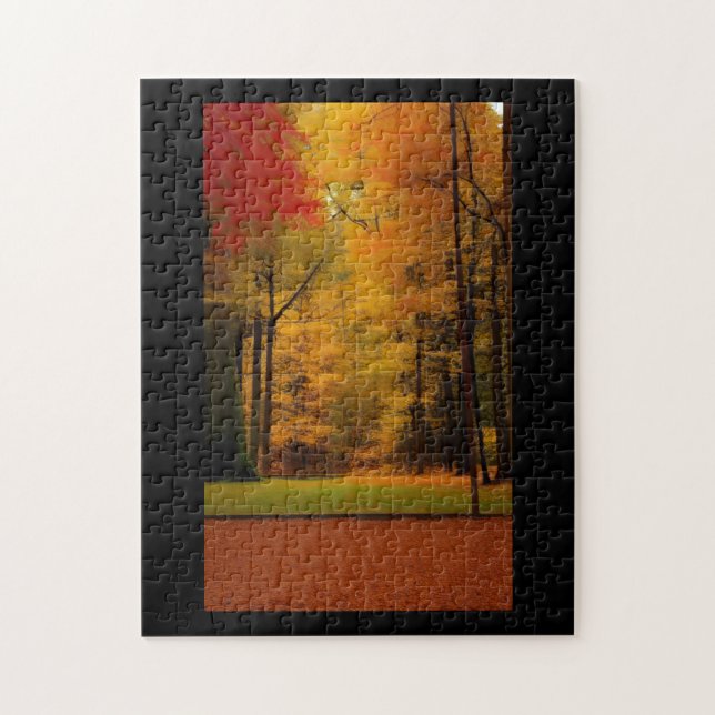 Fall foliage orange reddish golden leaves jigsaw puzzle (Vertical)