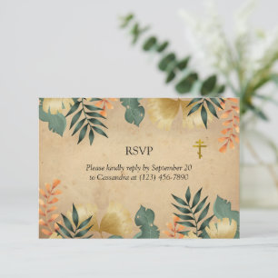 Fall Foliage Orthodox Christian Funeral  RSVP Card