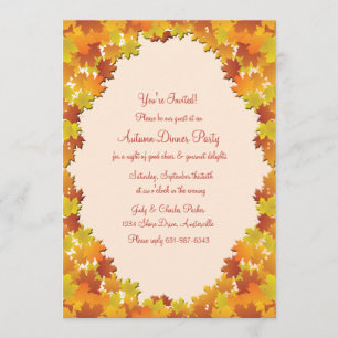 Fall Foliage Oval Invitation