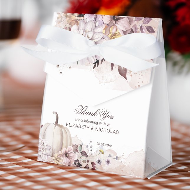 Fall foliage pumpkin pastel colours thank you favour box (Fall foliage pumpkin pastel colors thank you favor boxes)