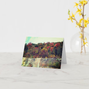 Fall Foliage Rock Cliff Customisable Note Card
