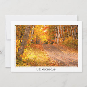 Fall Foliage Rural Road U.P. Michigan Photography Card