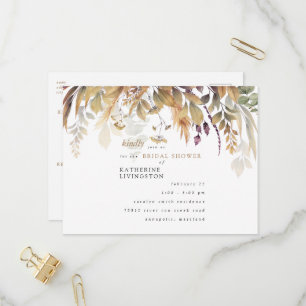 Fall Foliage Rustic Bridal Shower  Invitation