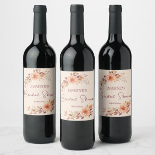 Fall Foliage Rustic Elegant Favours Wine Label