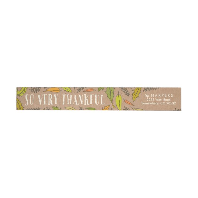 Fall Foliage Thankful Envelope Wrap Address Labels (Individual)