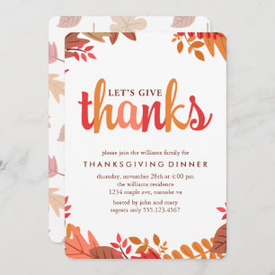 Fall Foliage Thanksgiving Dinner Invitation