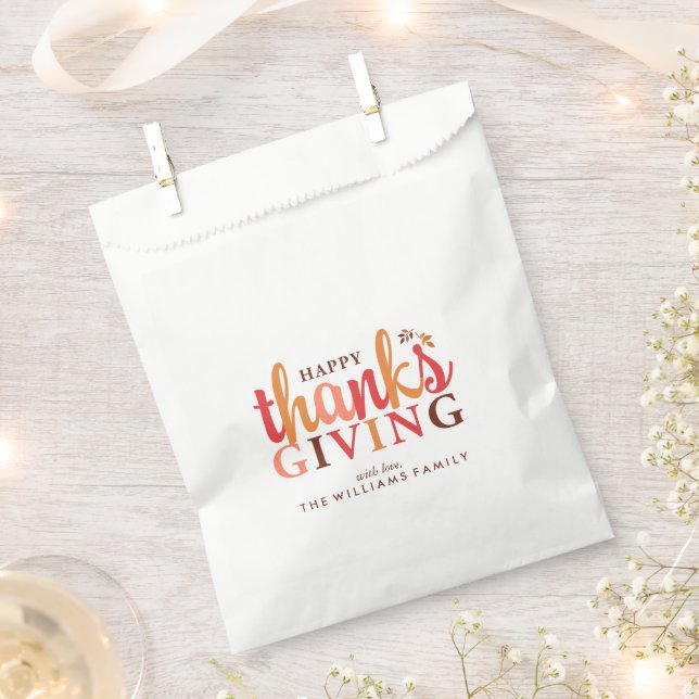 Fall Foliage Thanksgiving Favour Bag (Clipped)