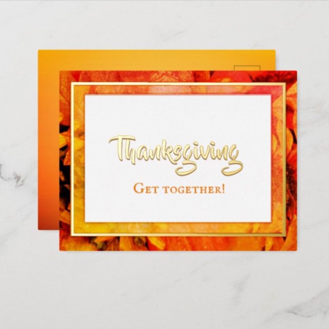 Fall Foliage Thanksgiving Invitation Post Card (Creator Uploaded)