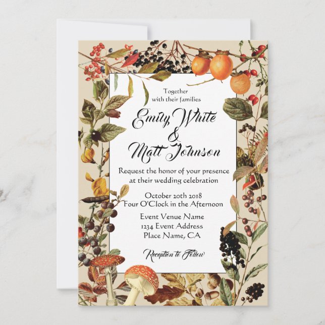 Fall Foliage Wedding Invitation (Front)